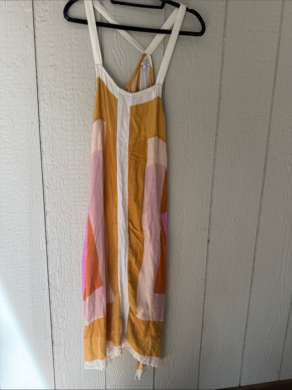 O'Neill Mustard, Pink and Cream Colorblock Maxi Dress